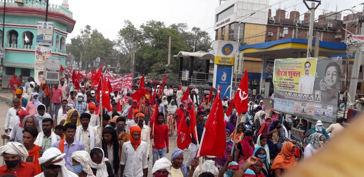 सासाराम में किसानों की रैली।