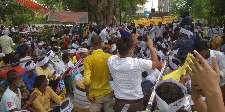 इलाहाबाद में विरोध प्रदर्शन।
