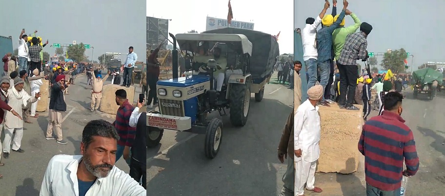 किसानों ने तोड़ा शाहजहांपुर बॉर्डर पर बैरिकेड्स, दिल्ली की ओर किया कूच