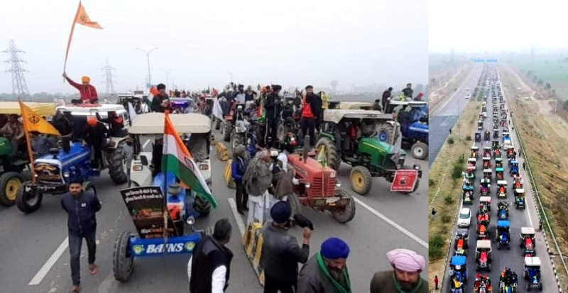 किसानों ने दिखाया एकता का जौहर, 26 जनवरी की परेड के लिए की ट्रैक्टर मार्च की रिहर्सल