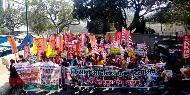 झारखंड में जारी है कृषि कानूनों का विरोध, किसान-मजदूरों ने निकाली रैली