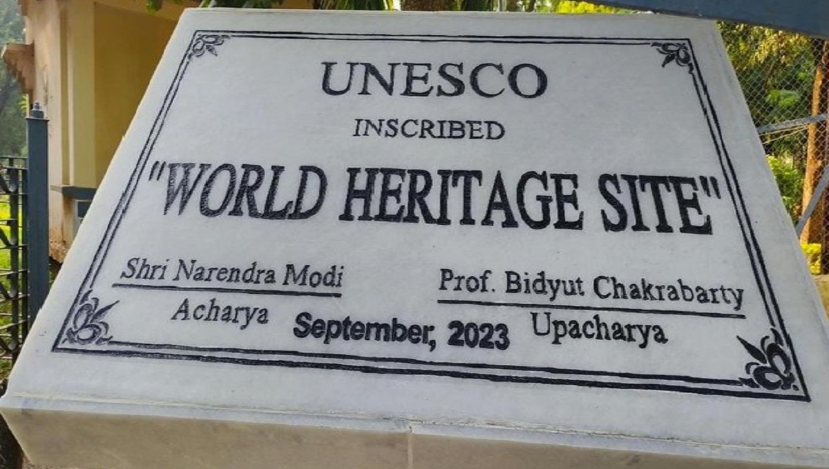 विश्व भारती विश्वविद्यालय में विवाद: ‘विश्व विरासत स्थल’ वाले शिलापट्ट से टैगोर का नाम गायब
