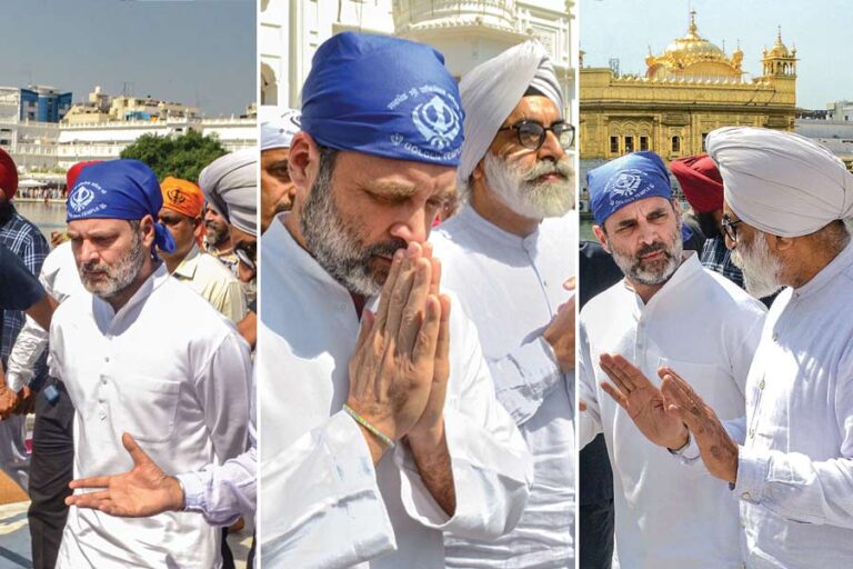 राहुल गांधी ने किया स्वर्ण मंदिर का दौरा, मत्था टेकने के बाद बर्तन धुल कर की सेवा