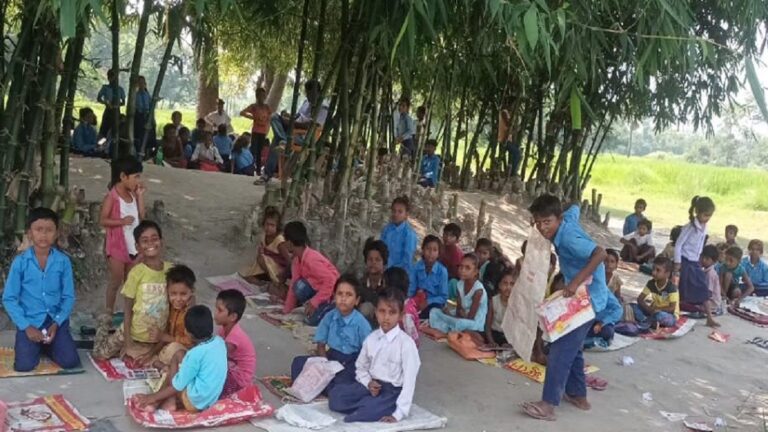 ग्राउंड रिपोर्ट: बिहार के मुजफ्फरपुर में पेड़ के नीचे चल रहे सरकारी स्कूल, प्रभावित हो रही बच्चों की पढ़ाई